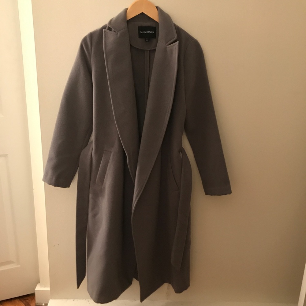 NEVER WORN Long Grey Trench Coat- Target S
